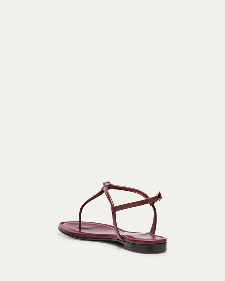 Crystal Leather Thong Sandals - Image 7