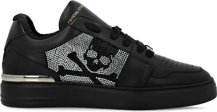 Crystal Lo-Top Leather Sneakers