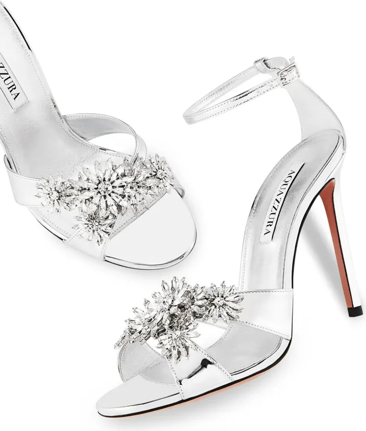 Crystal Margarita 105mm metallic sandals - Image 3