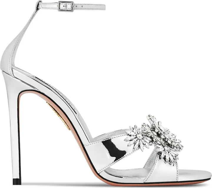 Crystal Margarita 105mm metallic sandals