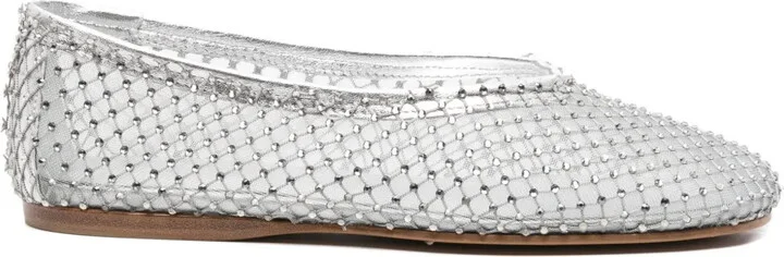 Crystal-Mesh Ballet Flats