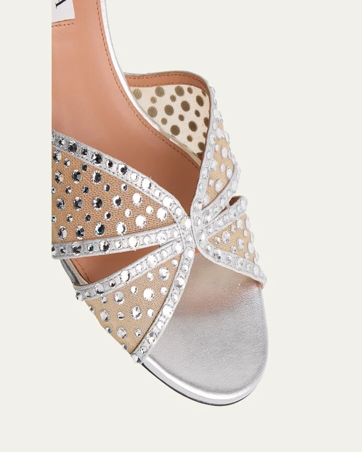Crystal Metallic Block-Heel Slide Sandals - Image 3