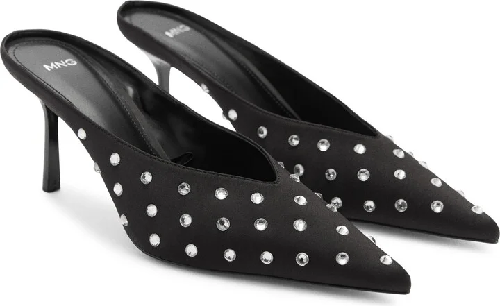 Crystal Pointed Toe Mule