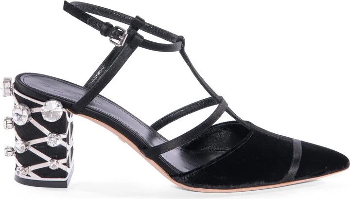 Crystal Pointed Toe T-Strap Pump - Image 2