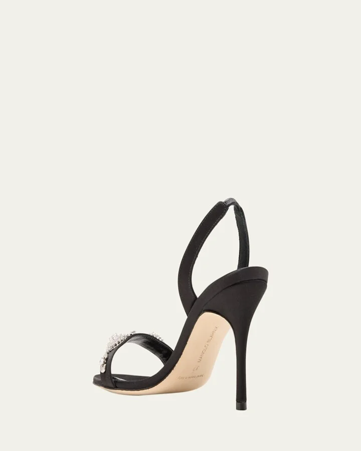 Crystal Satin Halter Sandals - Image 2