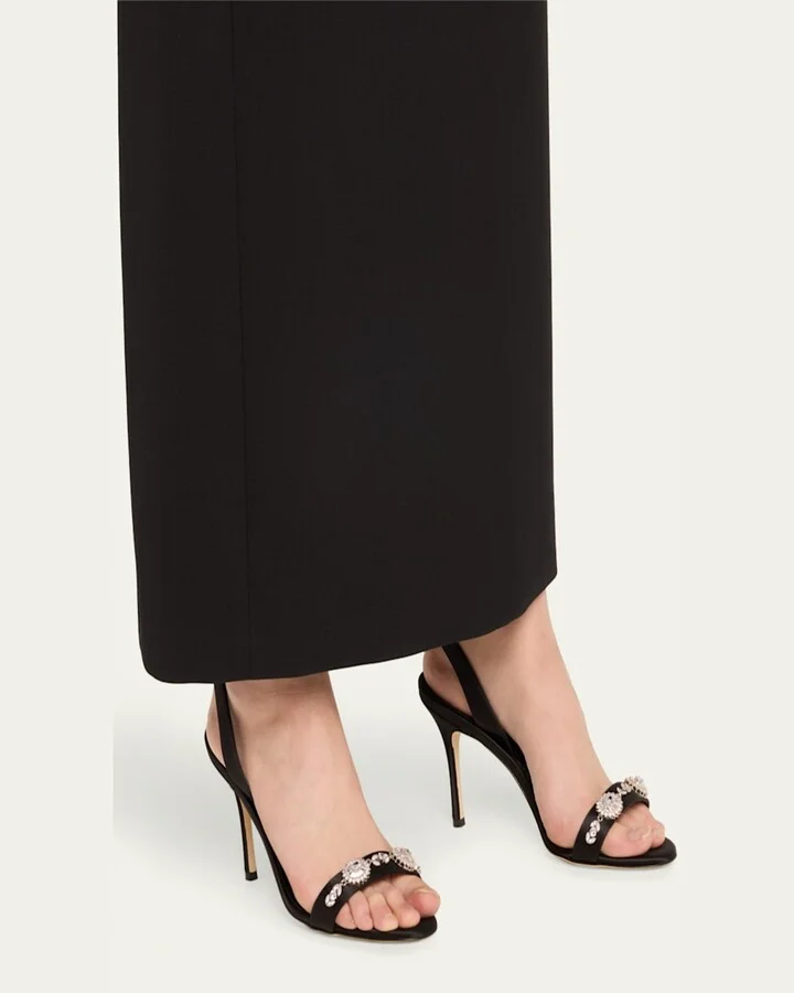 Crystal Satin Halter Sandals - Image 3
