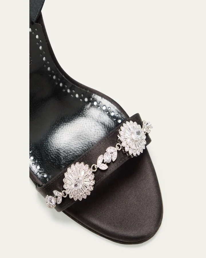 Crystal Satin Halter Sandals - Image 5