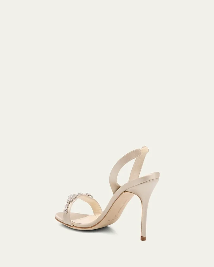 Crystal Satin Halter Sandals - Image 6