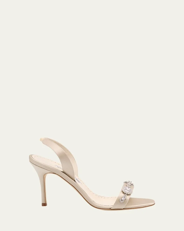 Crystal Satin Halter Sandals