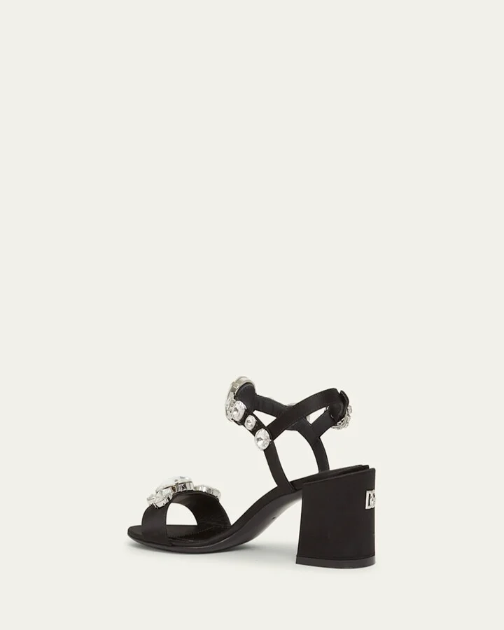 Crystal Satin Slingback Sandals - Image 4