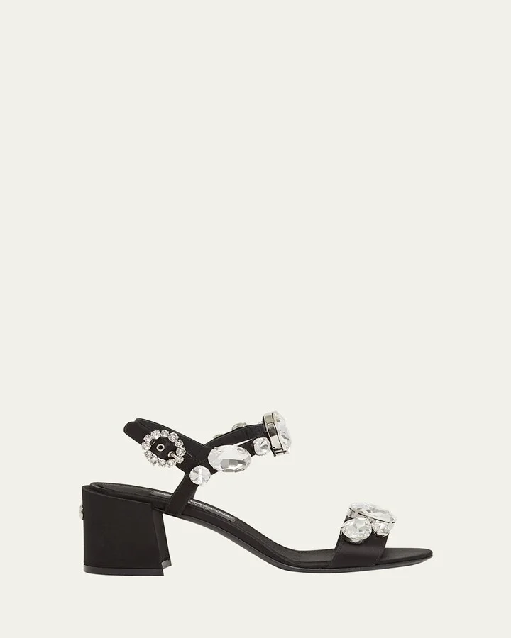 Crystal Satin Slingback Sandals