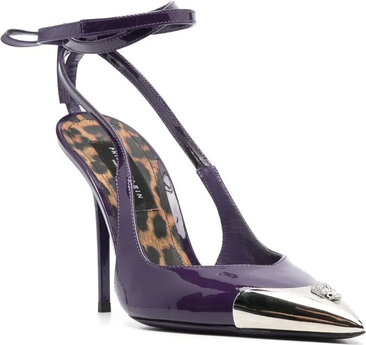 Crystal Skull 105mm leather pumps - Image 2