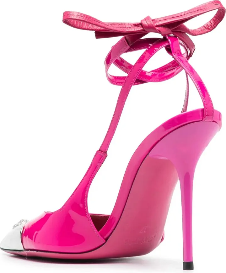 Crystal Skull 105mm leather pumps - Image 3