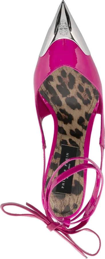 Crystal Skull 105mm leather pumps - Image 4
