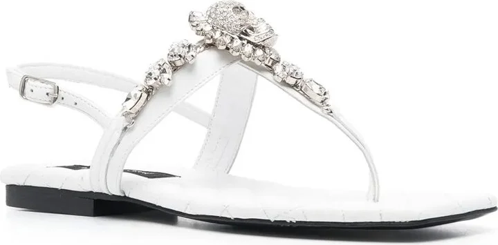 Crystal Skull Flat Sandals - Image 2