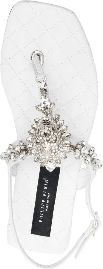 Crystal Skull Flat Sandals - Image 4