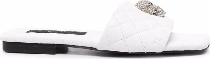 Crystal-Skull Flat Sandals