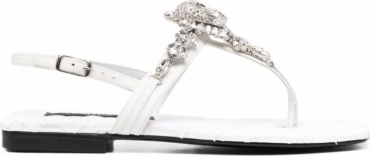 Crystal-Skull Flat Sandals