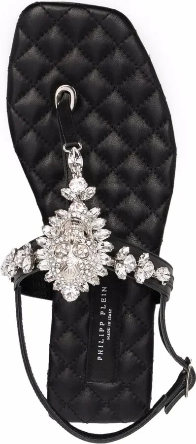 Crystal-Skull Leather Sandals - Image 4