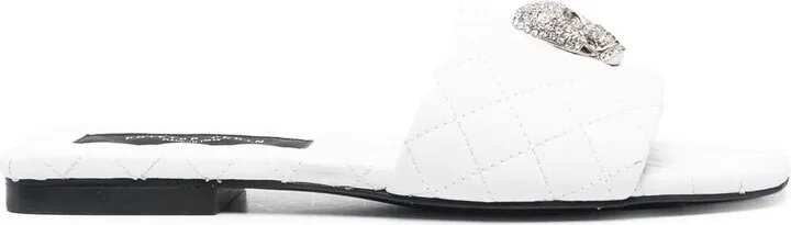 Crystal-Skull Matelassé Slides