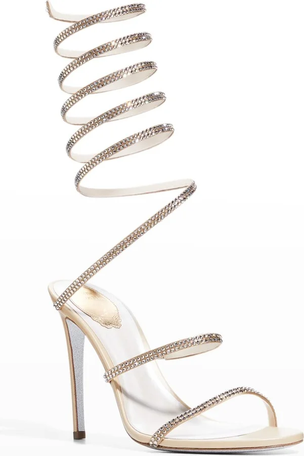 Crystal Snake Ankle-Wrap Sandals - Image 3