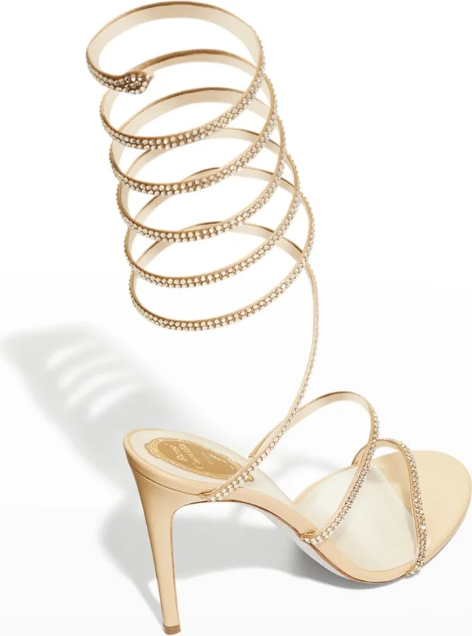 Crystal Snake Ankle-Wrap Sandals - Image 8