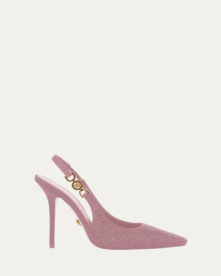 Crystal Stiletto Slingback Pumps