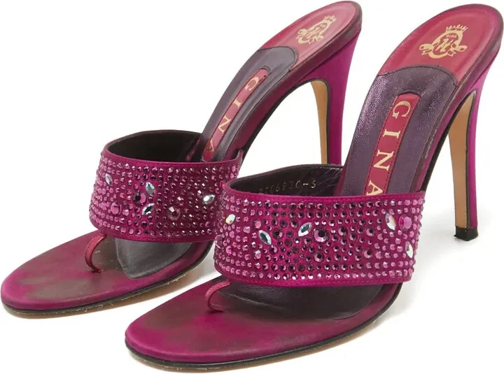Crystal-Strap Satin Slides - Image 2