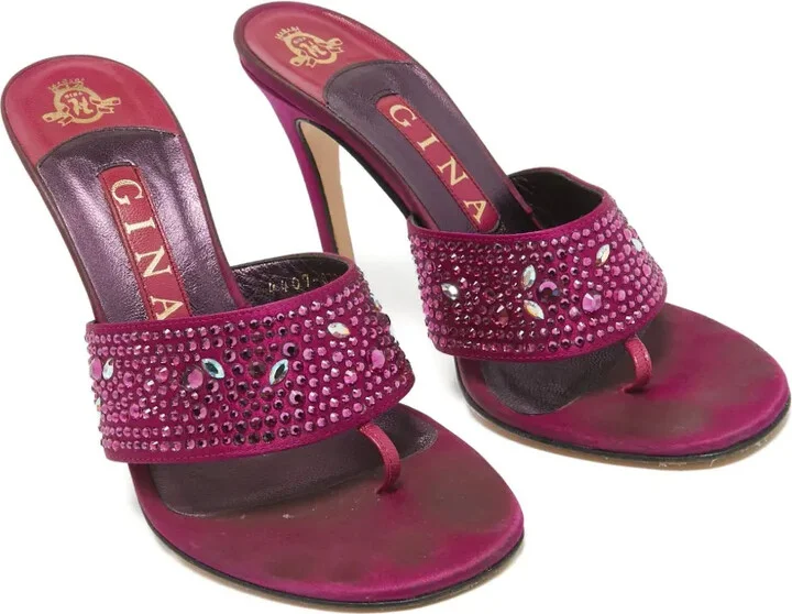 Crystal-Strap Satin Slides - Image 3