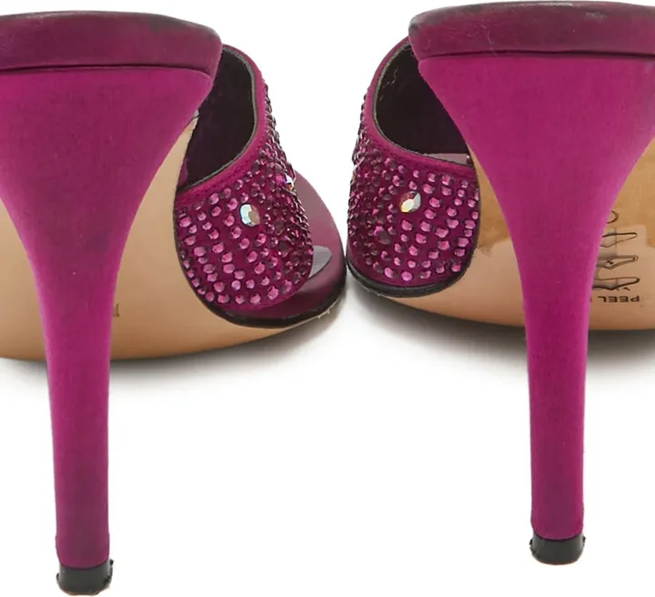 Crystal-Strap Satin Slides - Image 5