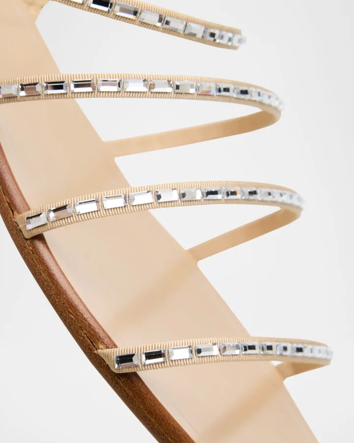 Crystal Strappy Flat Summer Sandals - Image 6