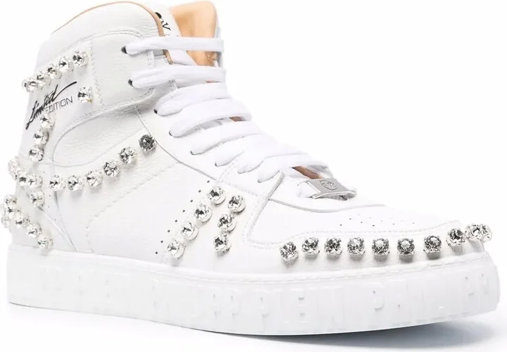 Crystal-Studded High-Top Sneakers - Image 2