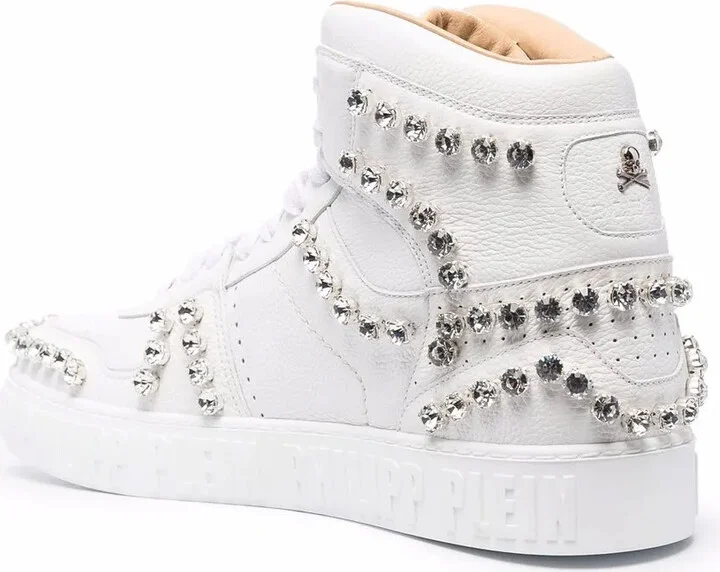Crystal-Studded High-Top Sneakers - Image 3