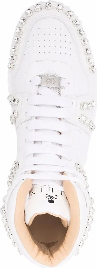 Crystal-Studded High-Top Sneakers - Image 4