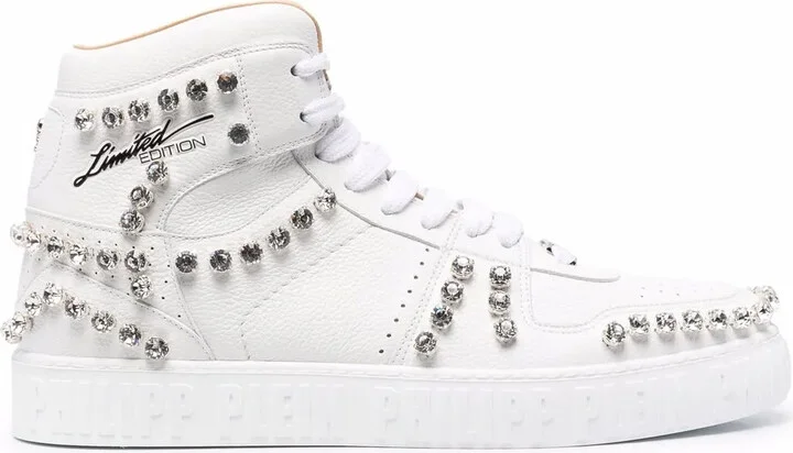 Crystal-Studded High-Top Sneakers