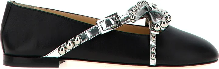 'crystal Studs' Ballet Flats