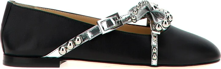 Crystal Studs Flat Shoes