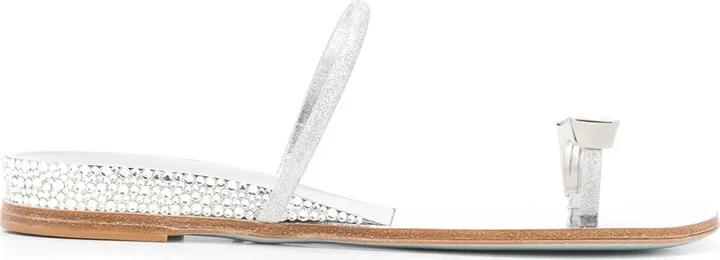 Crystal Toe Strap Sandals