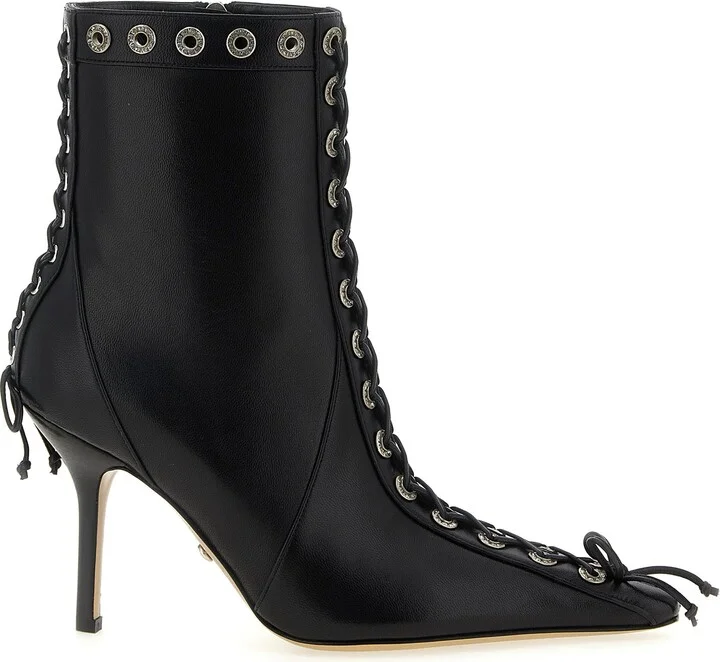 Crystalized Corset Boots And Ankle Boots Black