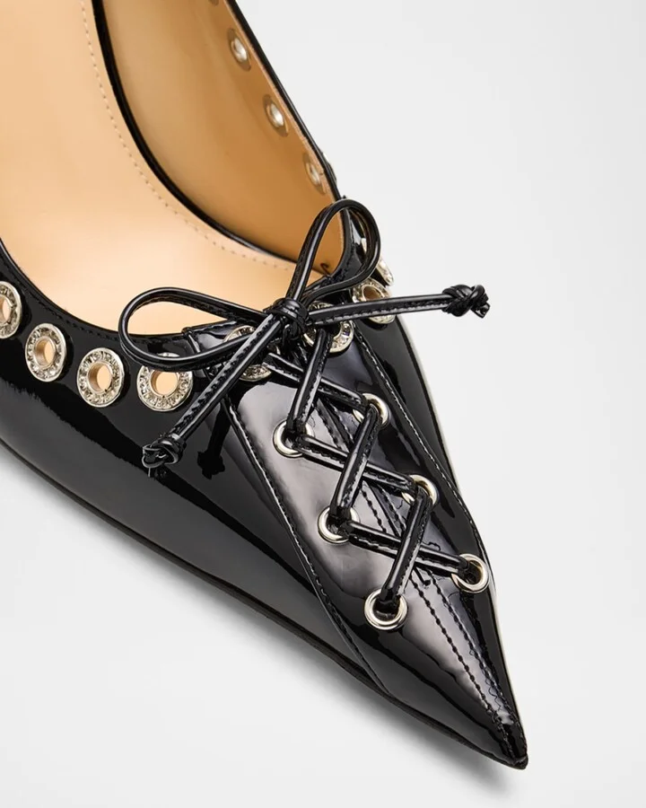 Crystalized Corset Patent Leather Pumps - Image 3
