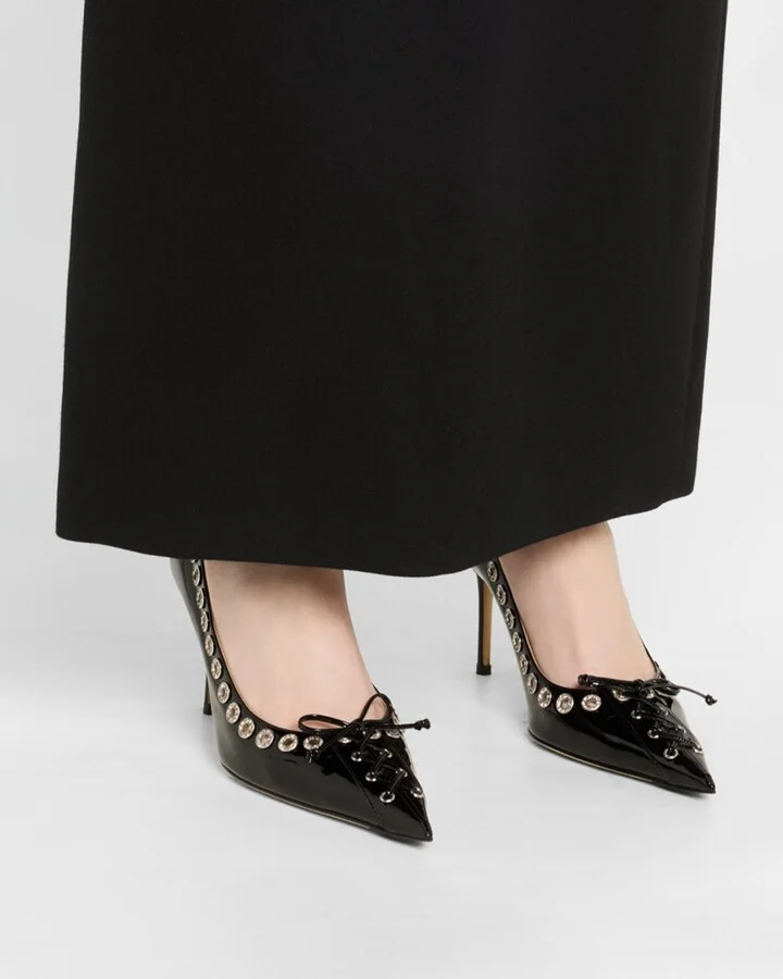 Crystalized Corset Patent Leather Pumps - Image 4