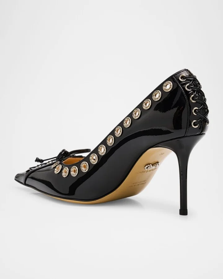 Crystalized Corset Patent Leather Pumps - Image 9