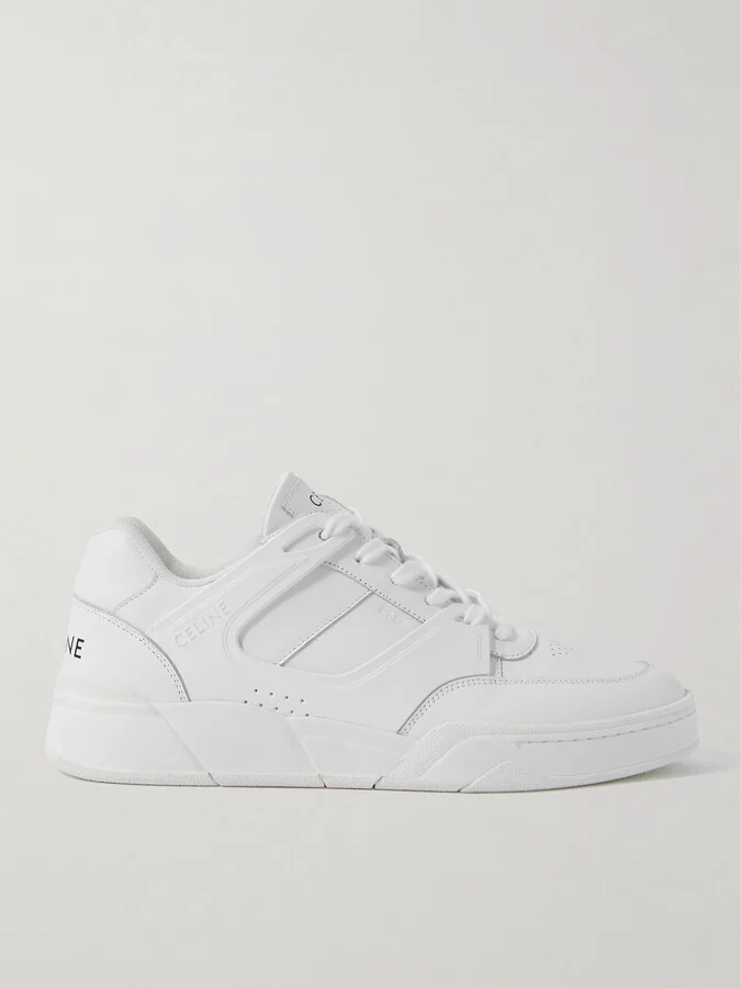 CT-07 Rubber-Trimmed Leather Sneakers