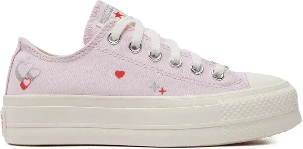 CTAS Lift A09115C Sneaker Women's Pink Platform Y2K Heart Shoes TF6704 (8,Purple)