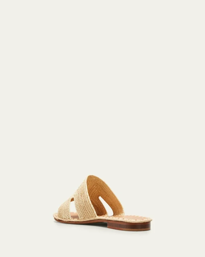 Cuadro Raffia Flat Slide Sandals - Image 4
