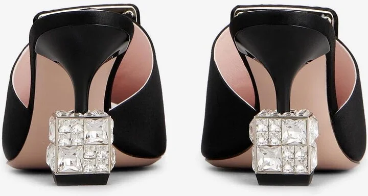 Cube 75 Crystal-Embellished Satin Mules - Image 3