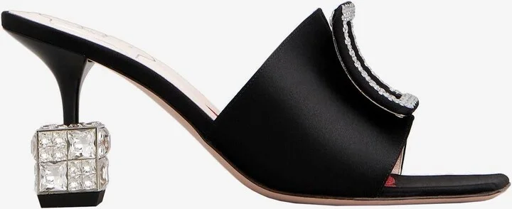 Cube 75 Crystal-Embellished Satin Mules