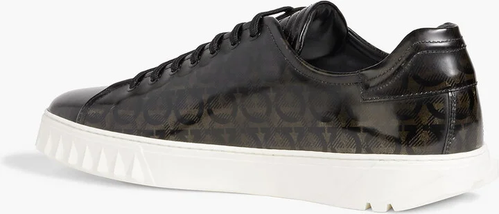Cube logo-print patent-leather sneakers - Image 3