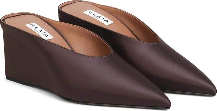 Cube Pointed Toe Wedge Mule
