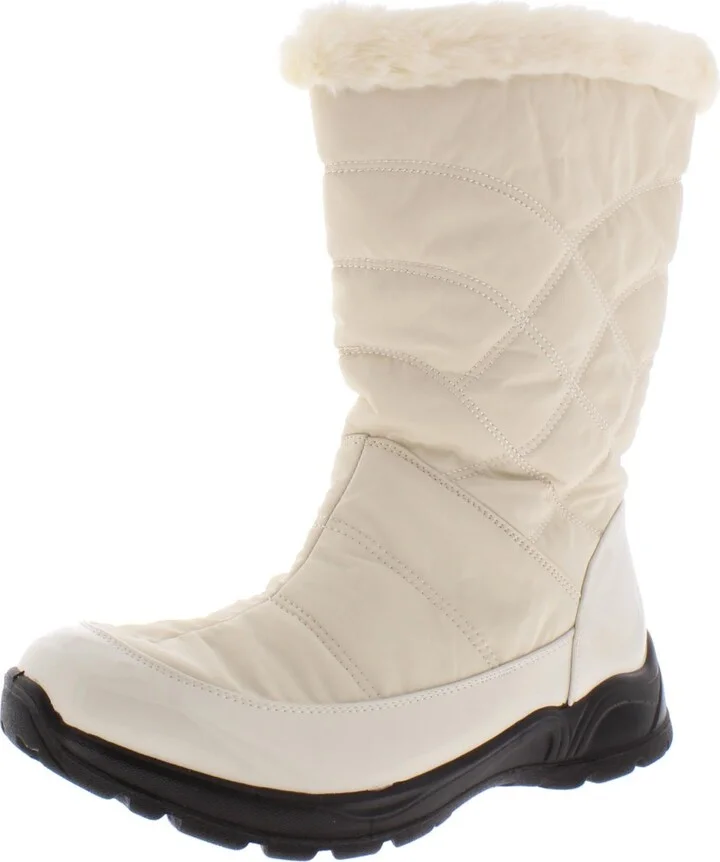 Cuddle Womens Quilted Faux Fur Winter Boots
